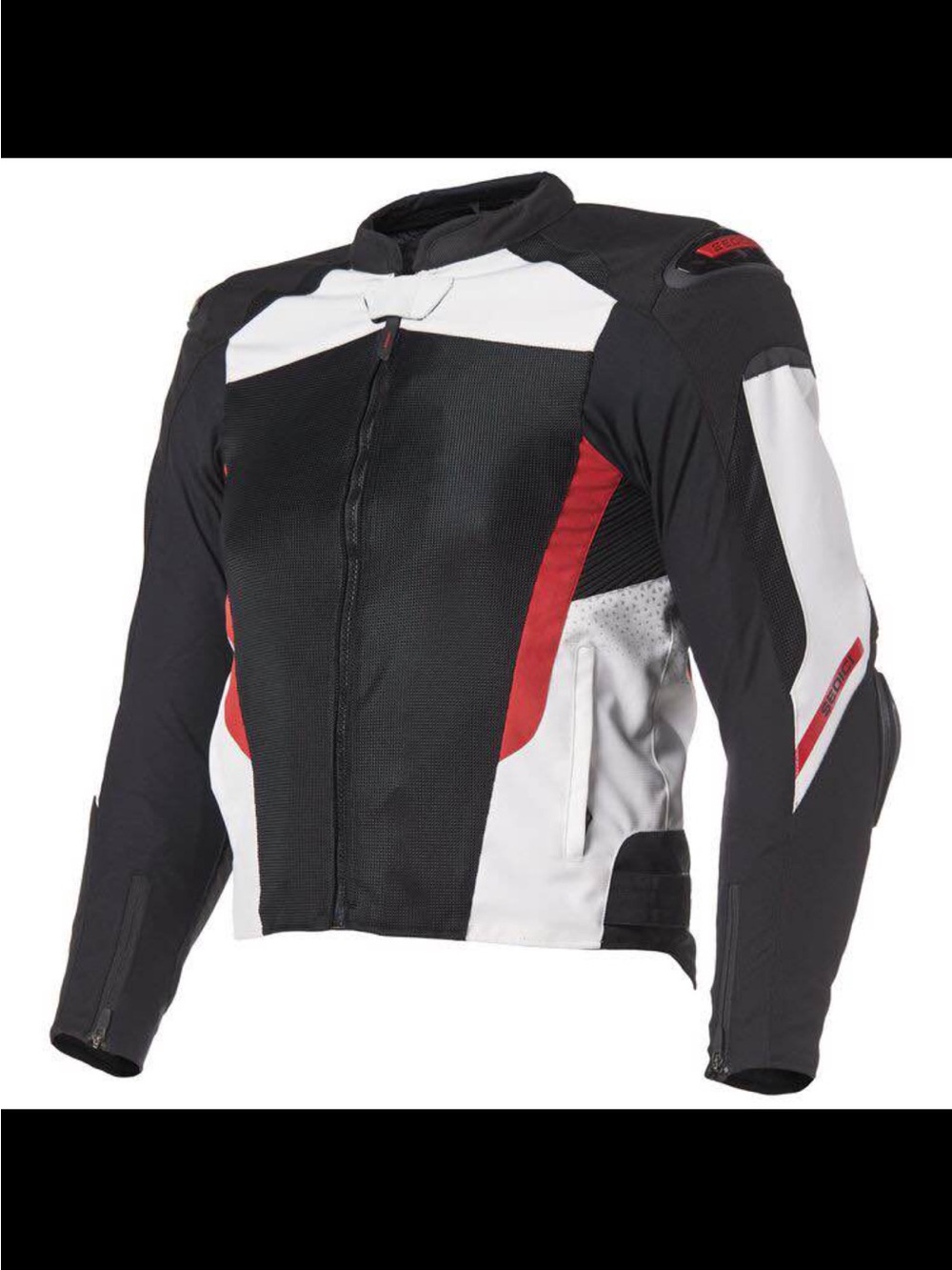 Performance Men's Black, White & Red Motorcycle Jacket